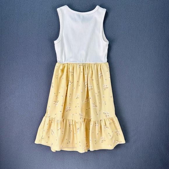 Heart And Arrow Two Tone Floral Print Bow Sleeveless Casual Dress Girls 2T 3T - Picture 7 of 9